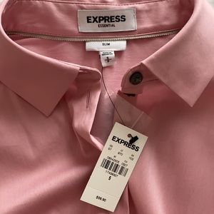 NWT - Pink Slim Fit Button-Up Bodysuit, Express Size S